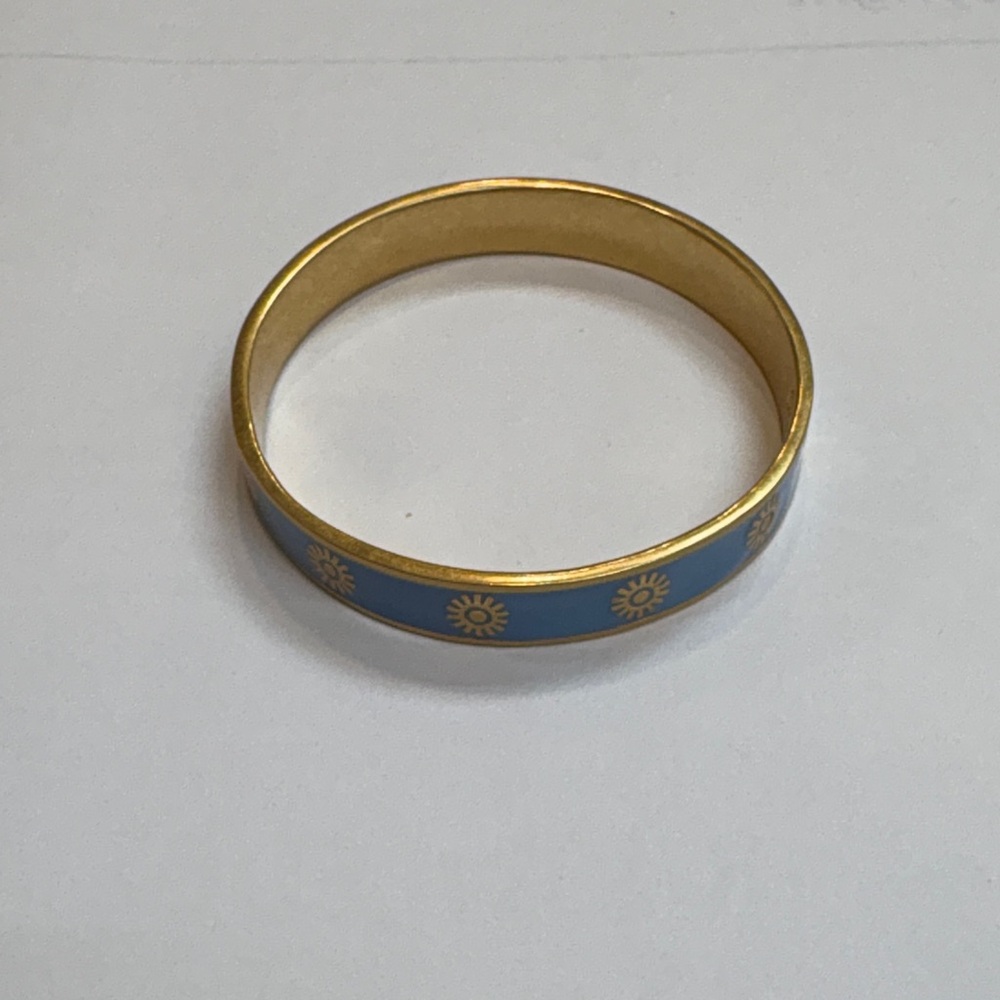 Julie Vos Blue and Gold Sun Motif Bangle Bracelet